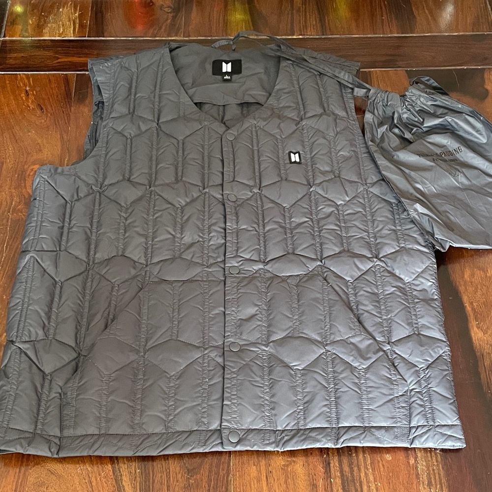 BTS Lightweight Quilted Men's Packable Vest - Slate Gray